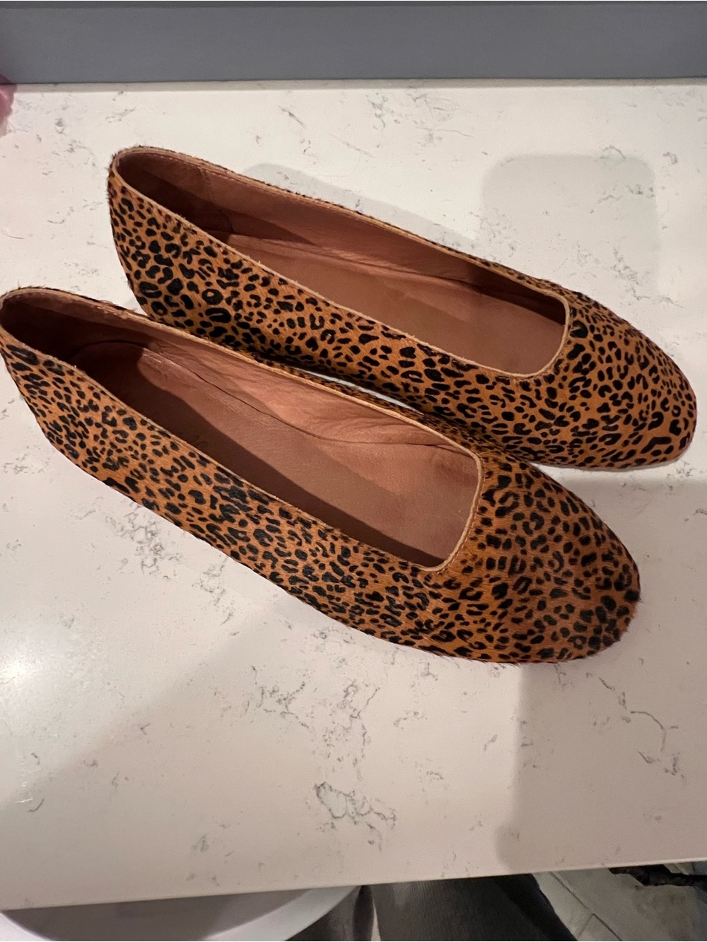 Madewell Leopard-Print Ballet Flats in Tan and Black